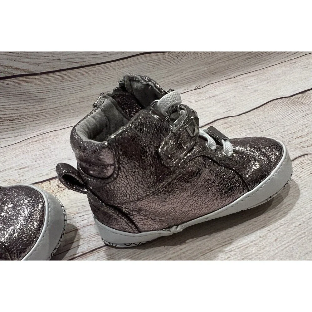 Michael Kors Rose Gold baby Girl sneakers size 3 - High Top Zip Side